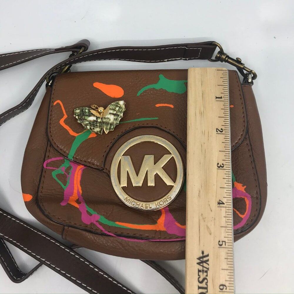 Michael Kors Customized Brown Leathe Crossbody Bag - Picture 3 of 8